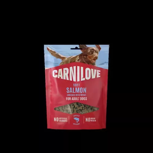 CARNILOVE Dog Soft Snack Salmon With Thyme - Lazac Kakukkfűvel kistestű kutyáknak 200g