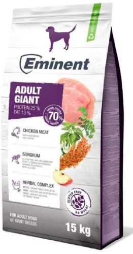 Eminent Dog Adult Giant 15 kg+2kg prémium száraztáp nagytestű kutyáknak prebiotikummal   ingyenes szállítás 
