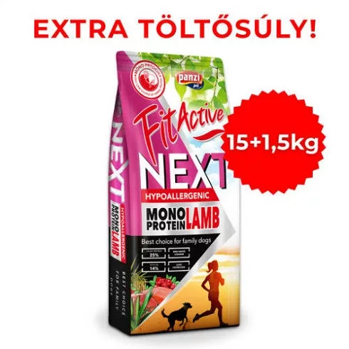 FitActiveNEXT Hypoallergenic MONO Lamb with cranberries Bárány-vörösáfonyával 15+1,5kg