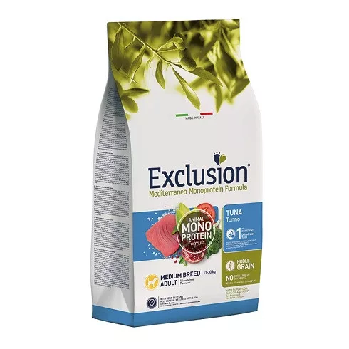 Exclusion Mono Noble Grain Adult Tuna Medium 12 kg tonhalas kutyatáp közepes testű kutyáknak