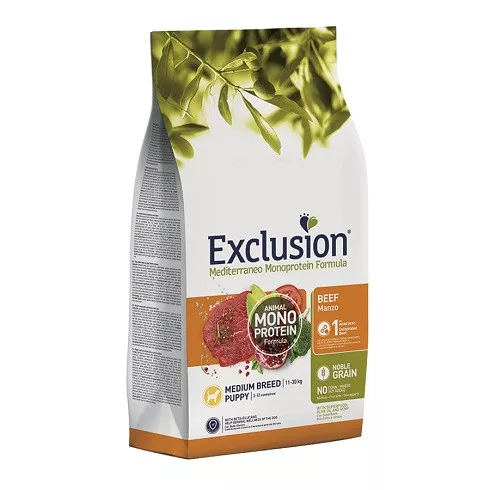 Exclusion Mono Noble Grain Puppy Beef Medium 12kg marhás kölyök kutyatáp közepes testű kutyáknak