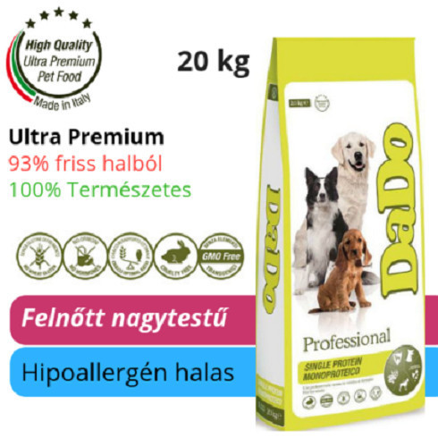 	 DaDo halas hipoallergén felnőtt nagytestű kutyáknak 20Kg