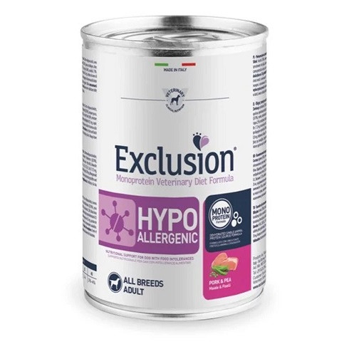 Exclusion Hypoallergenic Pork & Pea All Breeds 400g hipoallergén kutyakonzerv
