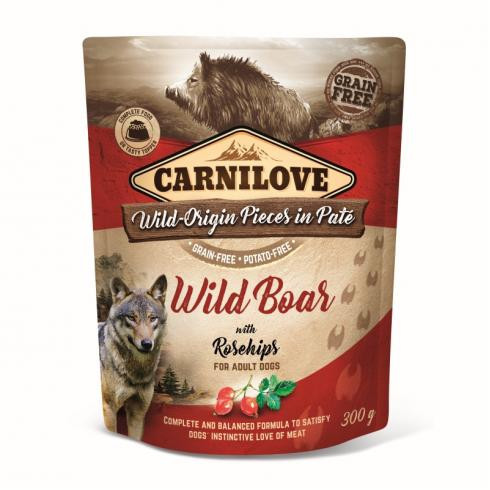 	 Carnilove Dog tasakos Paté Wild Boar with Rosehips - Vaddisznó csipkebogyóval 300g