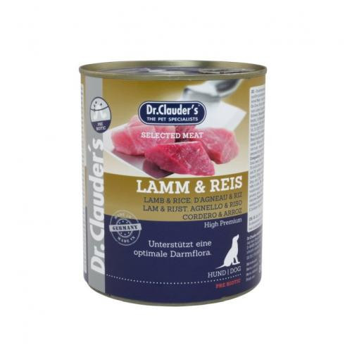 Dr.Clauders Dog Selected Meat Bárányos és rizses konzerv 800g