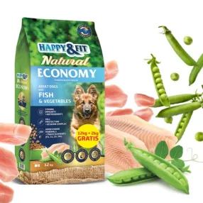 Happy Fit Natural Economy Adult with Fish and Vegetables 12+2kg