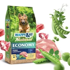 Happy Fit Natural Economy Adult with Pork and Vegetables 12+2kg