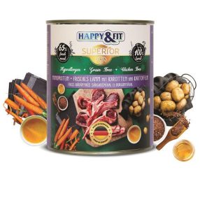   Happy&Fit Superior Dog Konzerv Friss Bárányhús S.répával burgonyával 800g