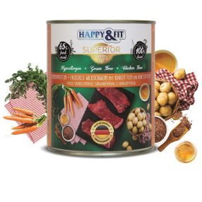   Happy&Fit Superior Dog Konzerv Friss Vaddisznóhús S.répával burgonyával 400g